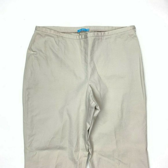 J McLaughlin Cropped Pants Solid Beige Zip Closure - Picture 3 of 8